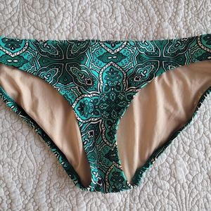 Joe Fresh Bikini Bottom, size M, green paisley print